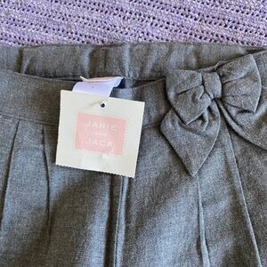 Janie and Jack Gray pants with Bow Accent